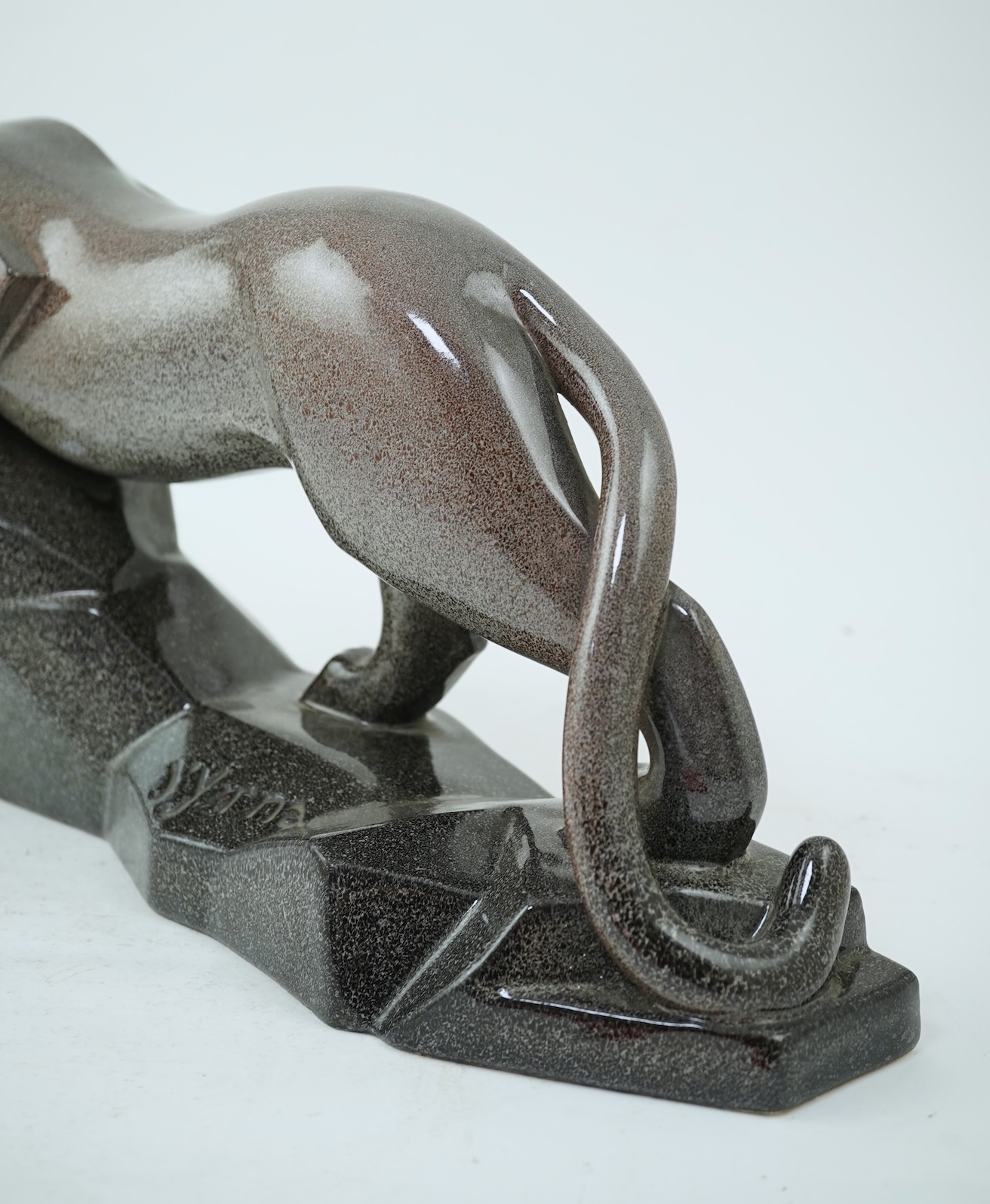 David D'Yerna (French, 20th century) for Malakoff: An Art Deco ceramic model of a prowling panther